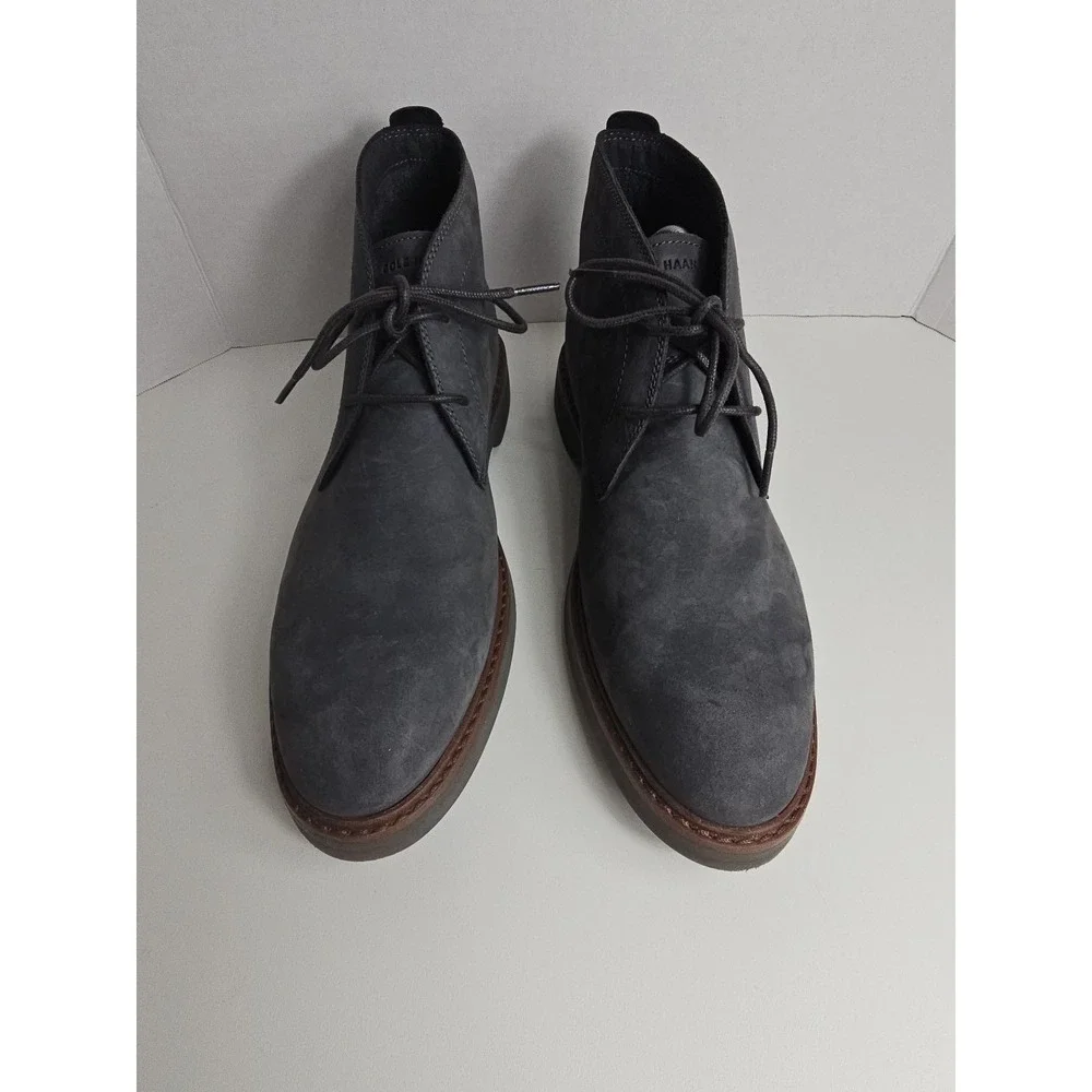 Cole Haan Men's 8.5 M Grand 360 York Grey Suede Chukka Boots Lace Up Ankle Shoes